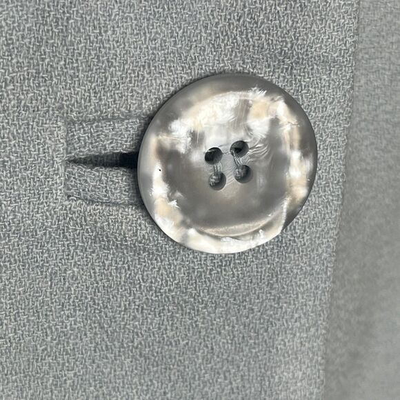 BICCI Florine Wachter Blue Wool Mink Collar  Skirt Suit Womens Size 14 ALTERED - Picture 5 of 16